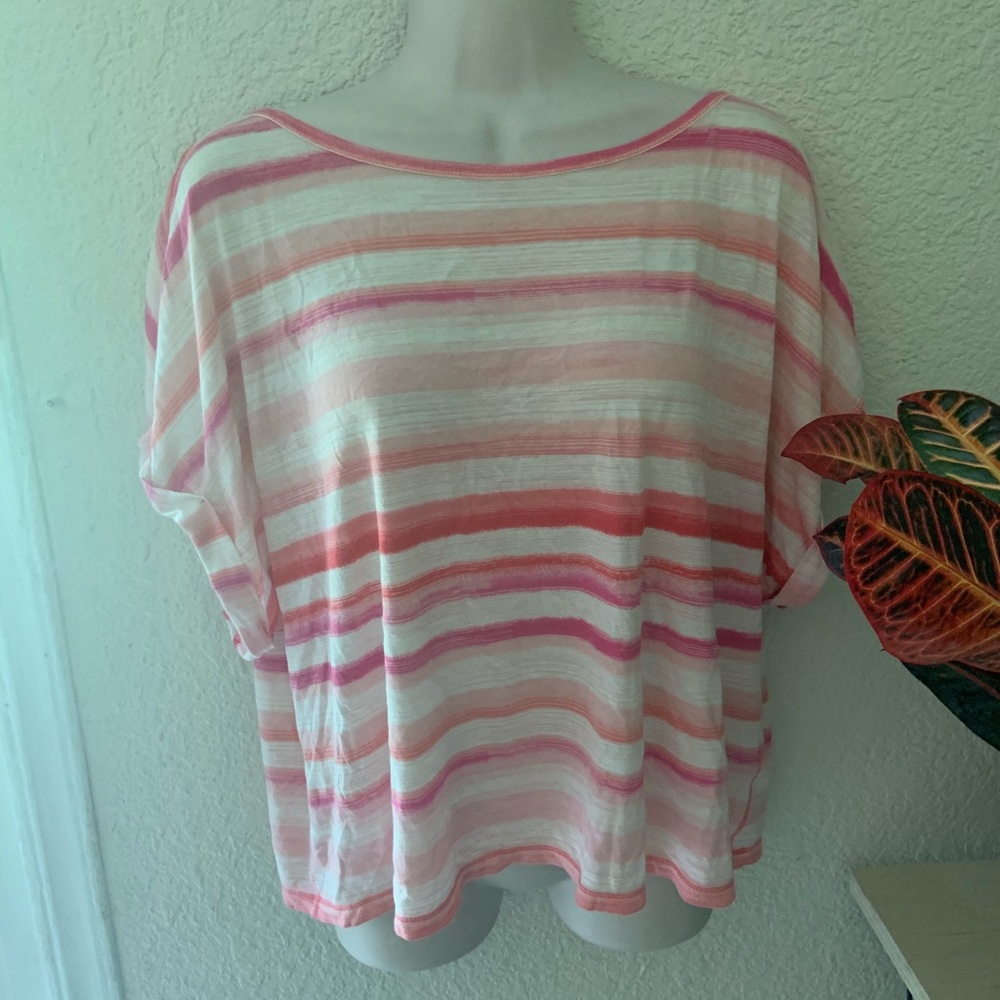 Pink and white Striped Shirt